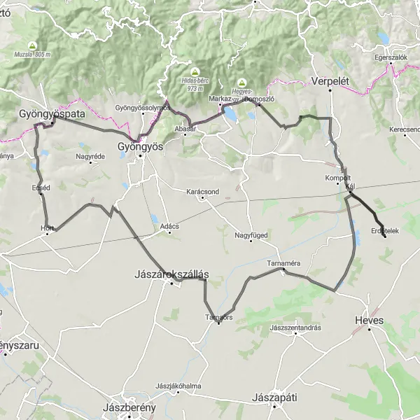 Map miniature of "The Kecske-kő Challenge" cycling inspiration in Észak-Magyarország, Hungary. Generated by Tarmacs.app cycling route planner