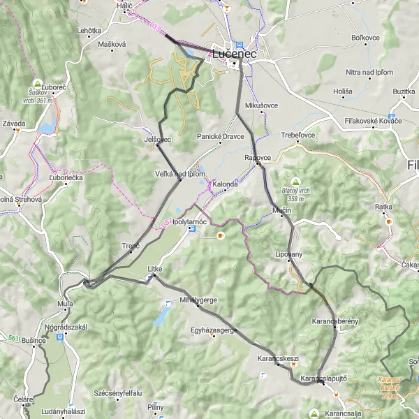 Map miniature of "Cycling adventure to Kopasz-hegy" cycling inspiration in Észak-Magyarország, Hungary. Generated by Tarmacs.app cycling route planner