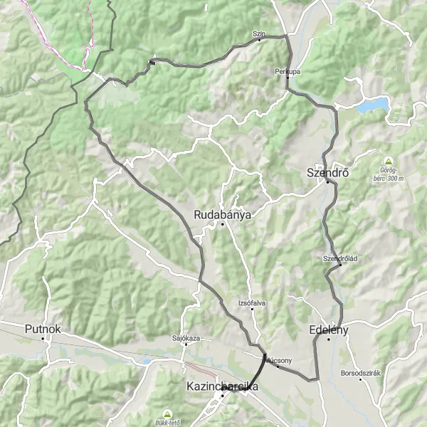 Map miniature of "Aggtelek Adventure" cycling inspiration in Észak-Magyarország, Hungary. Generated by Tarmacs.app cycling route planner