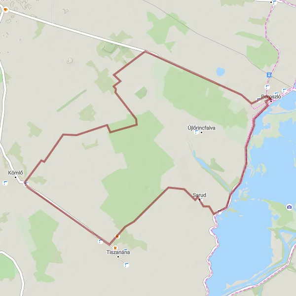 Map miniature of "Gravel Retreat" cycling inspiration in Észak-Magyarország, Hungary. Generated by Tarmacs.app cycling route planner