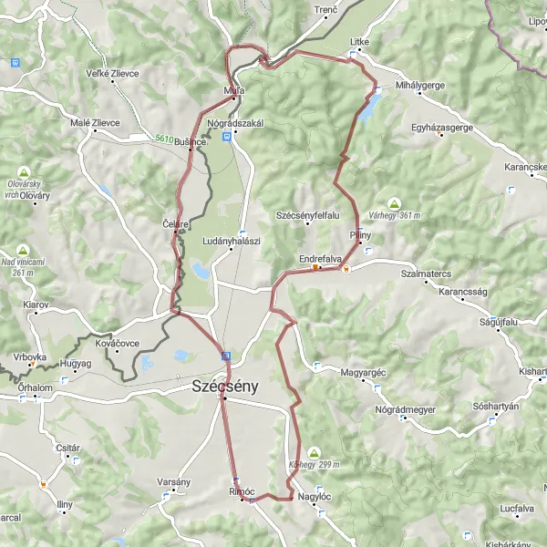 Map miniature of "Exploring Hidden Gems" cycling inspiration in Észak-Magyarország, Hungary. Generated by Tarmacs.app cycling route planner