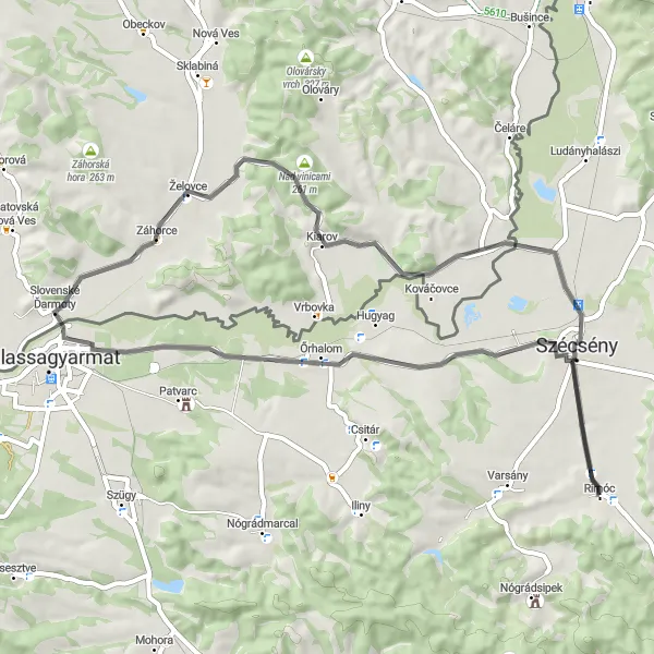 Map miniature of "Explore Rimóc and Beyond" cycling inspiration in Észak-Magyarország, Hungary. Generated by Tarmacs.app cycling route planner