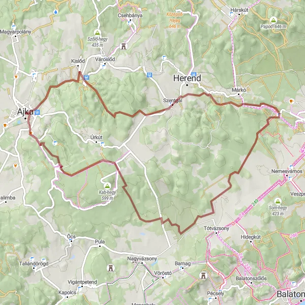 Map miniature of "Discover the Wild Beauty of Közép-Dunántúl" cycling inspiration in Közép-Dunántúl, Hungary. Generated by Tarmacs.app cycling route planner