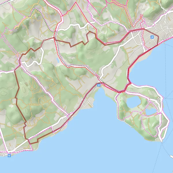 Map miniature of "Gravel Excursion" cycling inspiration in Közép-Dunántúl, Hungary. Generated by Tarmacs.app cycling route planner