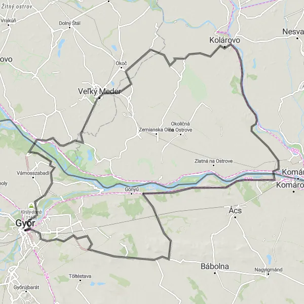 Map miniature of "Road Adventure with Panoramic Views" cycling inspiration in Nyugat-Dunántúl, Hungary. Generated by Tarmacs.app cycling route planner