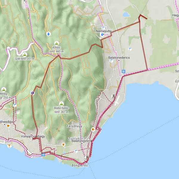 Map miniature of "Discover the Natural Beauty of Balatonederics" cycling inspiration in Nyugat-Dunántúl, Hungary. Generated by Tarmacs.app cycling route planner