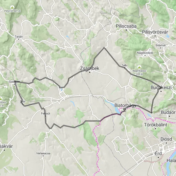 Map miniature of "Scenic Pest Tour" cycling inspiration in Pest, Hungary. Generated by Tarmacs.app cycling route planner