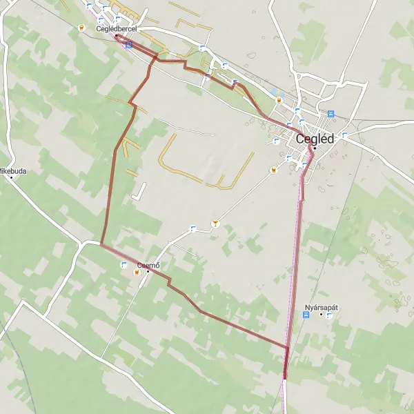 Map miniature of "Relaxing Ride in Pest" cycling inspiration in Pest, Hungary. Generated by Tarmacs.app cycling route planner