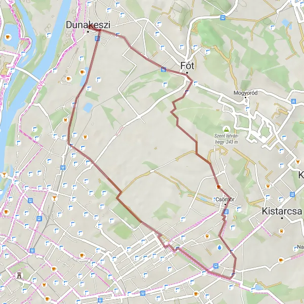 Map miniature of "Pest Loop 3" cycling inspiration in Pest, Hungary. Generated by Tarmacs.app cycling route planner