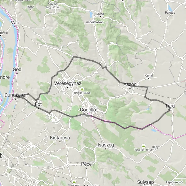 Map miniature of "Zsidó-hegy and Attila Lookout Point" cycling inspiration in Pest, Hungary. Generated by Tarmacs.app cycling route planner