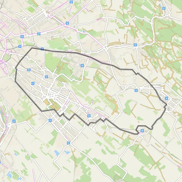 Map miniature of "Roads Less Traveled" cycling inspiration in Pest, Hungary. Generated by Tarmacs.app cycling route planner