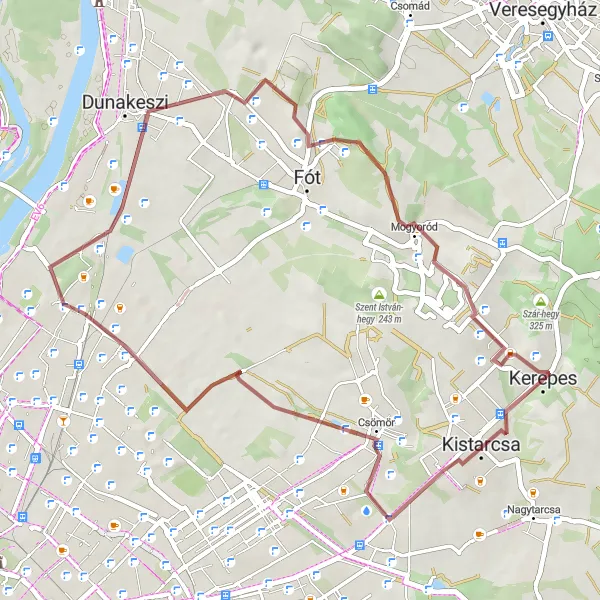 Map miniature of "Alag Adventure" cycling inspiration in Pest, Hungary. Generated by Tarmacs.app cycling route planner