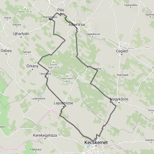 Map miniature of "The Heart of Pest" cycling inspiration in Pest, Hungary. Generated by Tarmacs.app cycling route planner