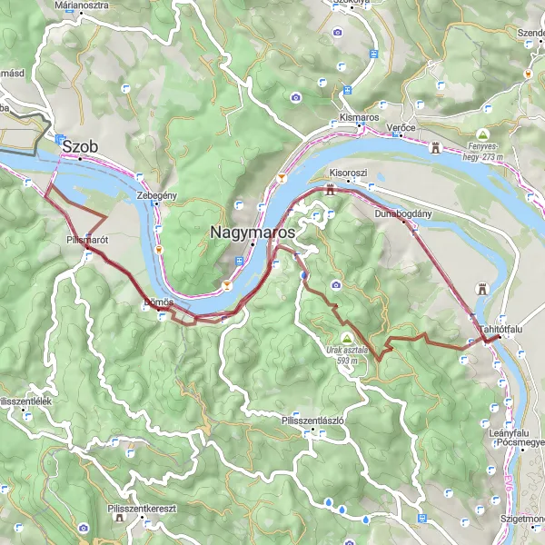 Map miniature of "Pest Gravel 4" cycling inspiration in Pest, Hungary. Generated by Tarmacs.app cycling route planner