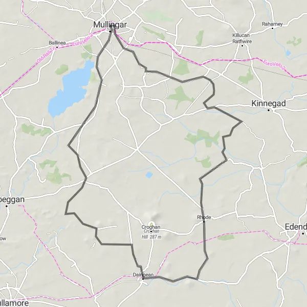 Map miniature of "Rhode Discovery" cycling inspiration in Eastern and Midland, Ireland. Generated by Tarmacs.app cycling route planner