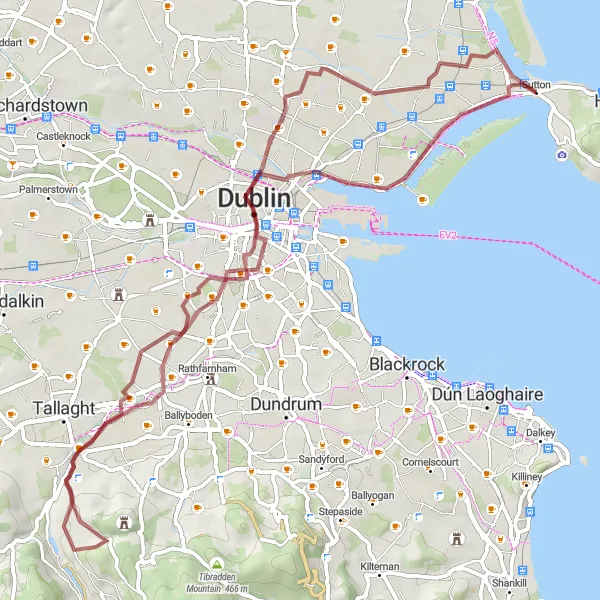 Map miniature of "Bayside to Ericsson Skyline Loop" cycling inspiration in Eastern and Midland, Ireland. Generated by Tarmacs.app cycling route planner