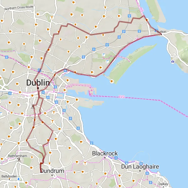 Map miniature of "Bayside to Drumcondra Scenic Route" cycling inspiration in Eastern and Midland, Ireland. Generated by Tarmacs.app cycling route planner