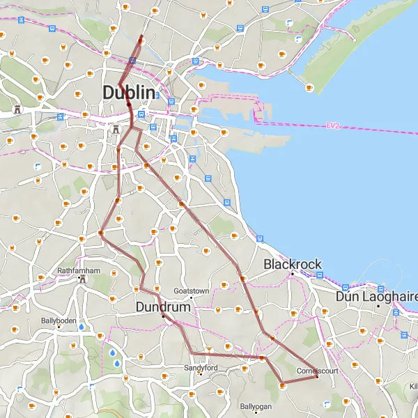 Map miniature of "The Gravel Gem" cycling inspiration in Eastern and Midland, Ireland. Generated by Tarmacs.app cycling route planner