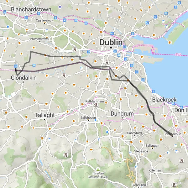Map miniature of "The Rathmines Route" cycling inspiration in Eastern and Midland, Ireland. Generated by Tarmacs.app cycling route planner