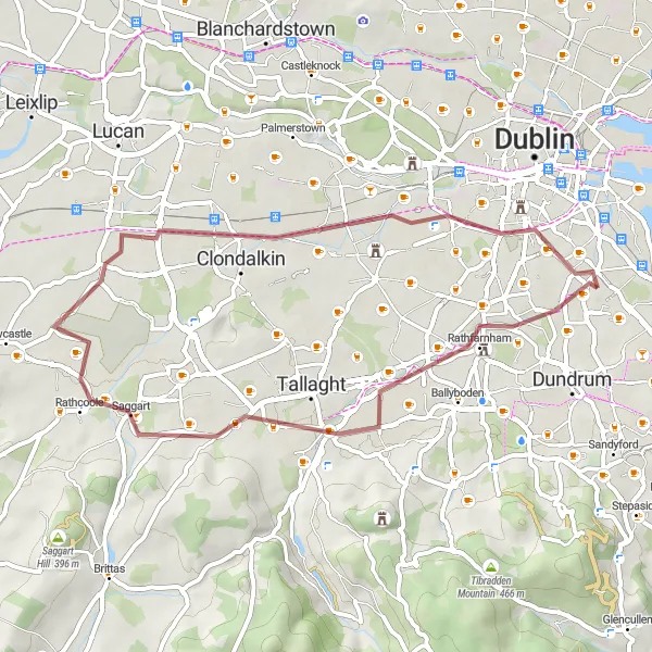 Map miniature of "Scenic Gravel Route" cycling inspiration in Eastern and Midland, Ireland. Generated by Tarmacs.app cycling route planner