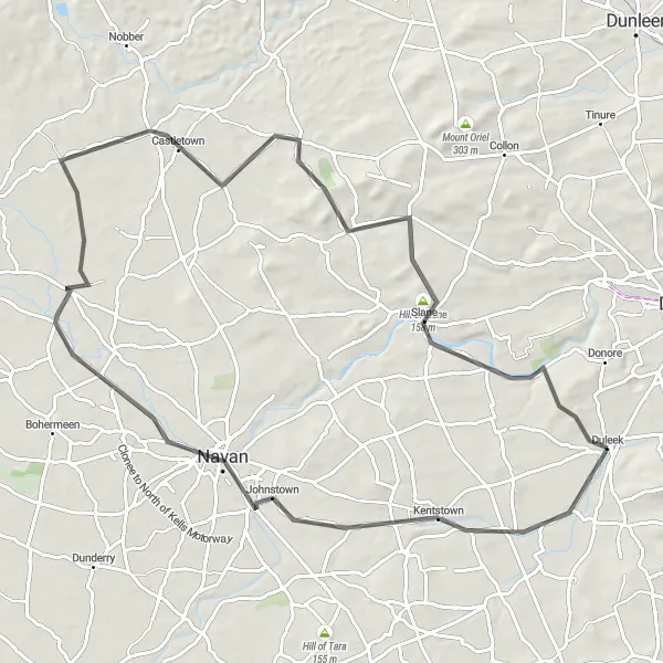 Map miniature of "Rural Delights" cycling inspiration in Eastern and Midland, Ireland. Generated by Tarmacs.app cycling route planner