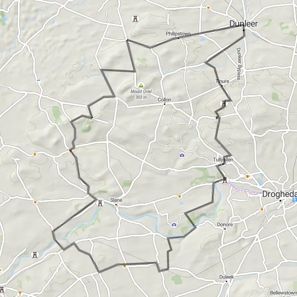 Map miniature of "Ancient Heritage Tour" cycling inspiration in Eastern and Midland, Ireland. Generated by Tarmacs.app cycling route planner