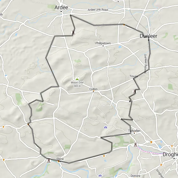 Map miniature of "Monasterboice Loop" cycling inspiration in Eastern and Midland, Ireland. Generated by Tarmacs.app cycling route planner
