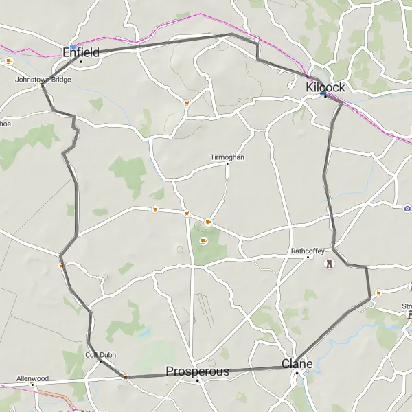 Map miniature of "Exploring the Boyne Valley" cycling inspiration in Eastern and Midland, Ireland. Generated by Tarmacs.app cycling route planner