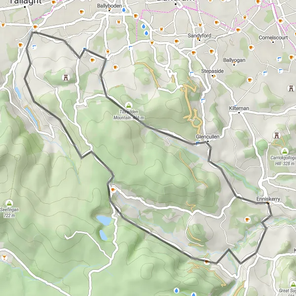 Map miniature of "Enniskerry Loop" cycling inspiration in Eastern and Midland, Ireland. Generated by Tarmacs.app cycling route planner