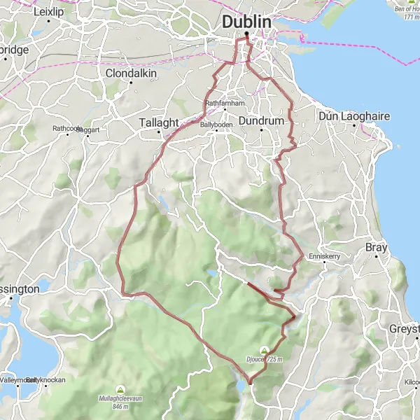 Map miniature of "From Fairview to Dublin" cycling inspiration in Eastern and Midland, Ireland. Generated by Tarmacs.app cycling route planner