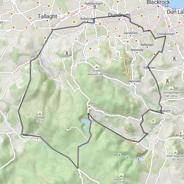Map miniature of "Ultimate Challenge: Barnaslingan Hill to Deansgrange" cycling inspiration in Eastern and Midland, Ireland. Generated by Tarmacs.app cycling route planner