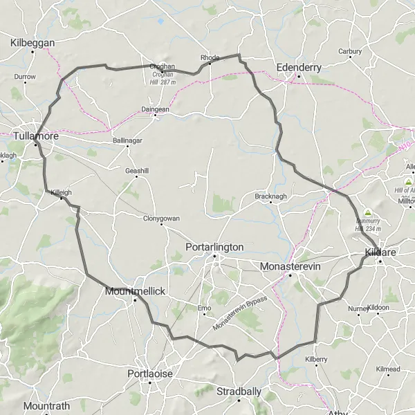 Map miniature of "Hill Climb Challenge" cycling inspiration in Eastern and Midland, Ireland. Generated by Tarmacs.app cycling route planner