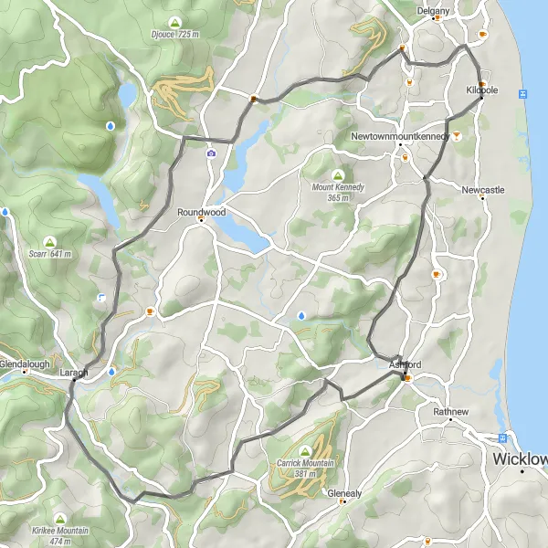 Map miniature of "Enchanting Countryside" cycling inspiration in Eastern and Midland, Ireland. Generated by Tarmacs.app cycling route planner