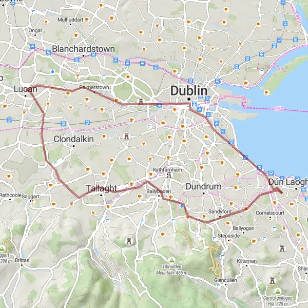 Map miniature of "Scenic Gravel Route to Blackrock" cycling inspiration in Eastern and Midland, Ireland. Generated by Tarmacs.app cycling route planner