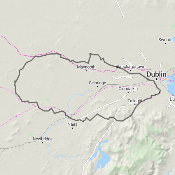 Map miniature of "Milltown - Kilcock Heritage Tour" cycling inspiration in Eastern and Midland, Ireland. Generated by Tarmacs.app cycling route planner