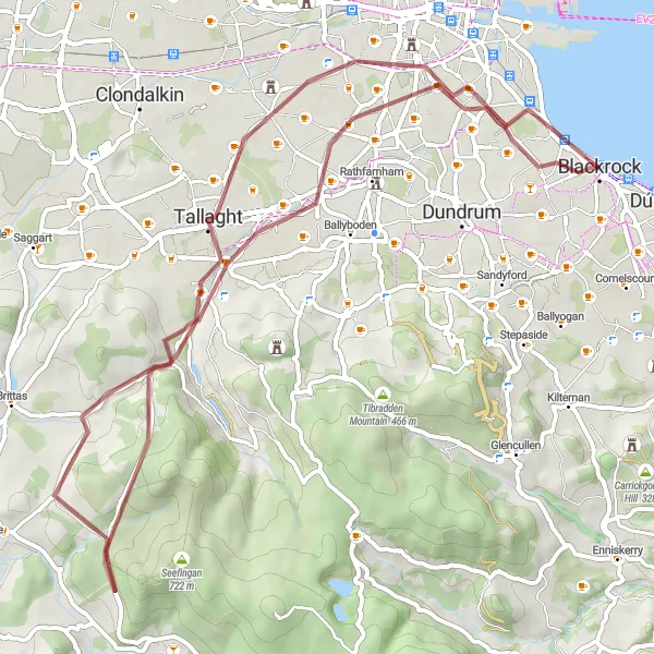 Map miniature of "Rathmines to Booterstown Circular" cycling inspiration in Eastern and Midland, Ireland. Generated by Tarmacs.app cycling route planner