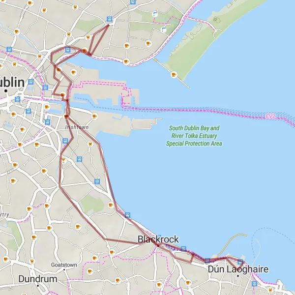 Map miniature of "Monkstown to Donnybrook Adventure" cycling inspiration in Eastern and Midland, Ireland. Generated by Tarmacs.app cycling route planner