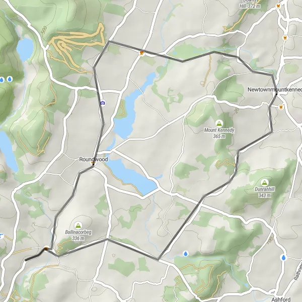 Map miniature of "Callowhill Round Trip" cycling inspiration in Eastern and Midland, Ireland. Generated by Tarmacs.app cycling route planner