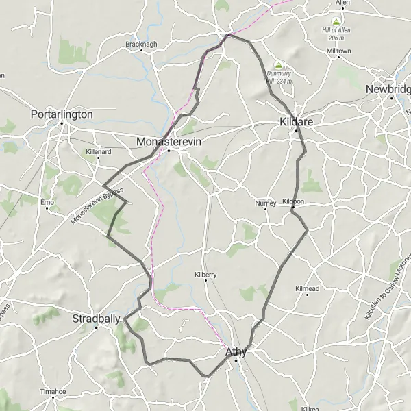 Map miniature of "White Castle Circuit" cycling inspiration in Eastern and Midland, Ireland. Generated by Tarmacs.app cycling route planner