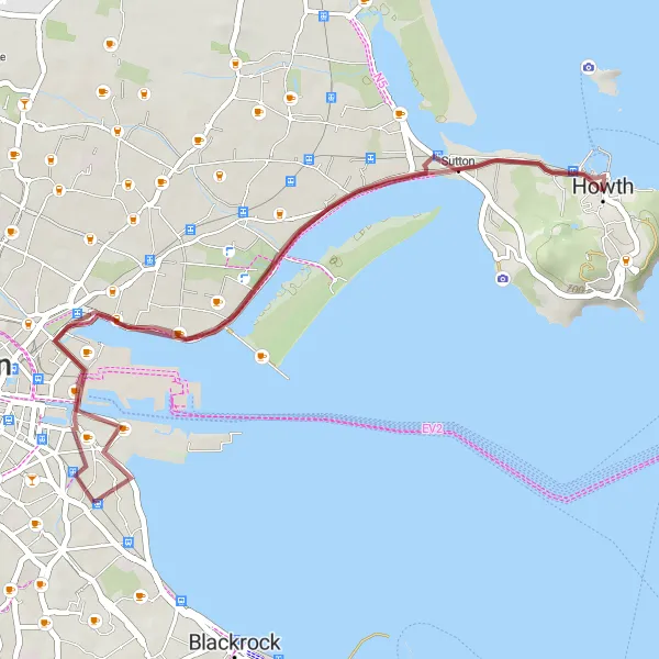 Map miniature of "The Ringsend Route" cycling inspiration in Eastern and Midland, Ireland. Generated by Tarmacs.app cycling route planner