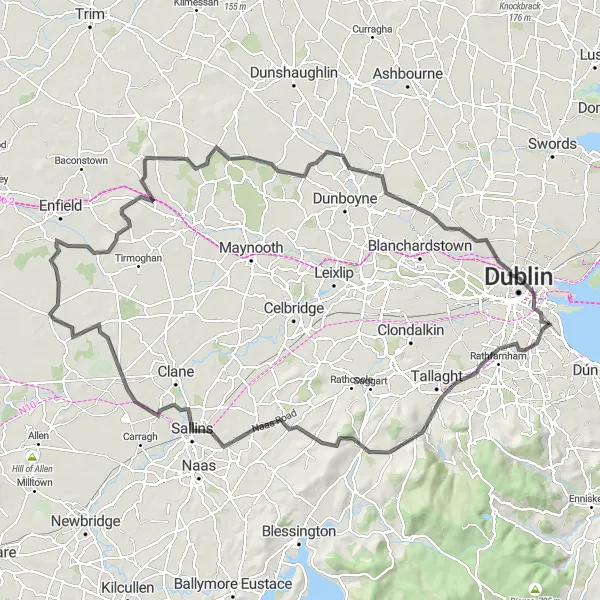 Map miniature of "Sandymount Loop" cycling inspiration in Eastern and Midland, Ireland. Generated by Tarmacs.app cycling route planner