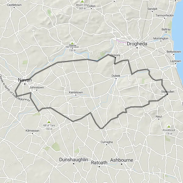 Map miniature of "Stamullen to Navan Loop" cycling inspiration in Eastern and Midland, Ireland. Generated by Tarmacs.app cycling route planner