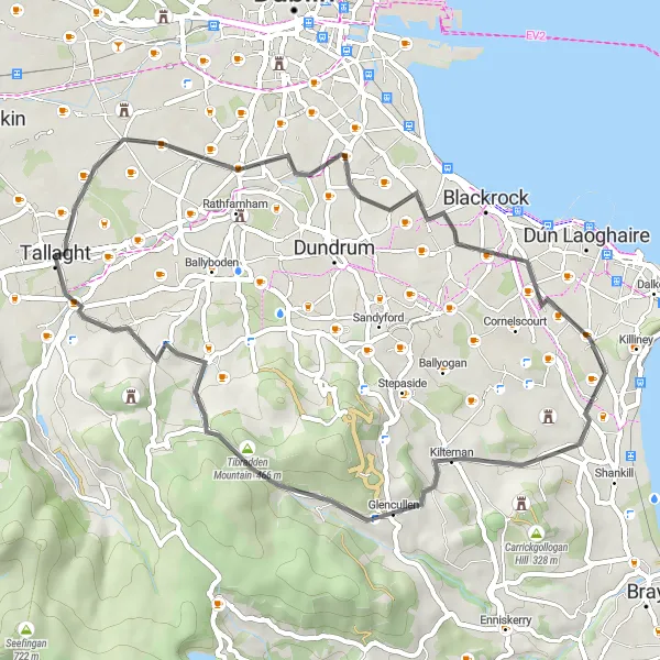 Map miniature of "Terenure to Tallaght Loop" cycling inspiration in Eastern and Midland, Ireland. Generated by Tarmacs.app cycling route planner