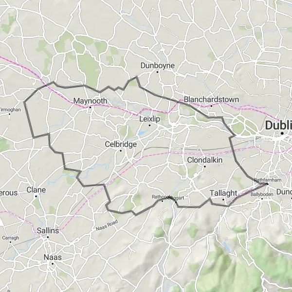 Map miniature of "Explore County Dublin by Road: Scenic Tour through Charming Villages" cycling inspiration in Eastern and Midland, Ireland. Generated by Tarmacs.app cycling route planner