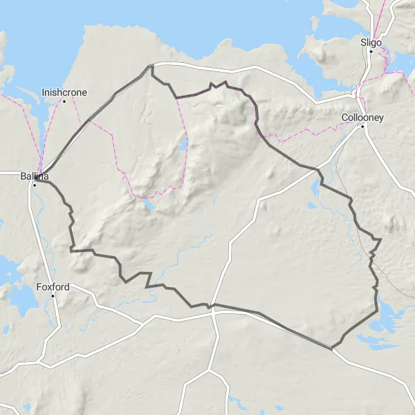 Map miniature of "Quay Village and Castle Exploration" cycling inspiration in Northern and Western, Ireland. Generated by Tarmacs.app cycling route planner