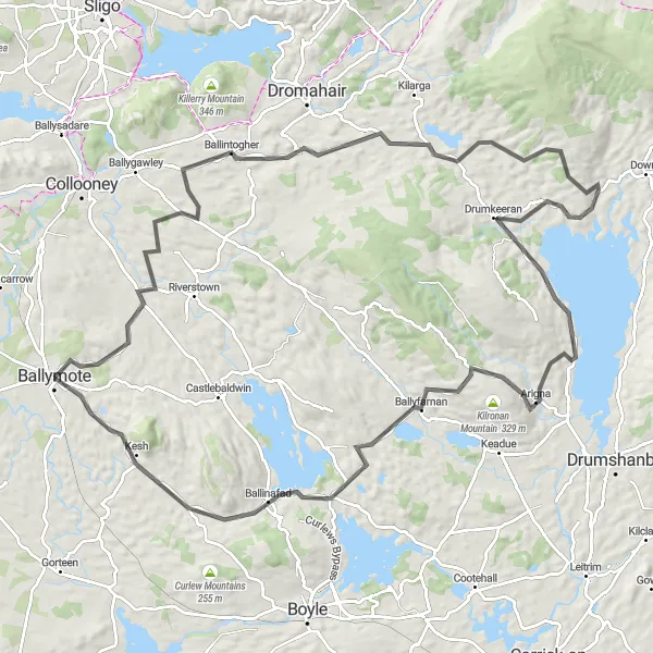 Map miniature of "Sooey Loop" cycling inspiration in Northern and Western, Ireland. Generated by Tarmacs.app cycling route planner