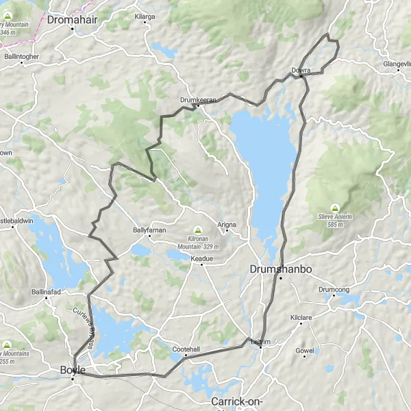 Map miniature of "Lake and Hill Adventure" cycling inspiration in Northern and Western, Ireland. Generated by Tarmacs.app cycling route planner