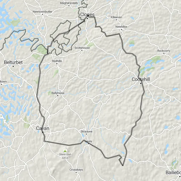 Map miniature of "Western Loop" cycling inspiration in Northern and Western, Ireland. Generated by Tarmacs.app cycling route planner