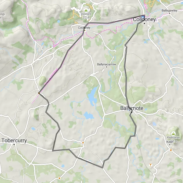 Map miniature of "Sooey Adventure" cycling inspiration in Northern and Western, Ireland. Generated by Tarmacs.app cycling route planner