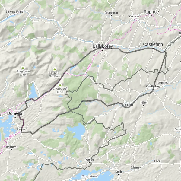 Map miniature of "Wild Atlantic Way Expedition" cycling inspiration in Northern and Western, Ireland. Generated by Tarmacs.app cycling route planner